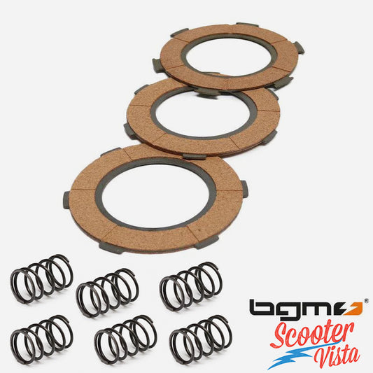 BGM Vespa Sprint Super & PX125 3 Plate Clutch Plate Cork & Clutch Spring Set