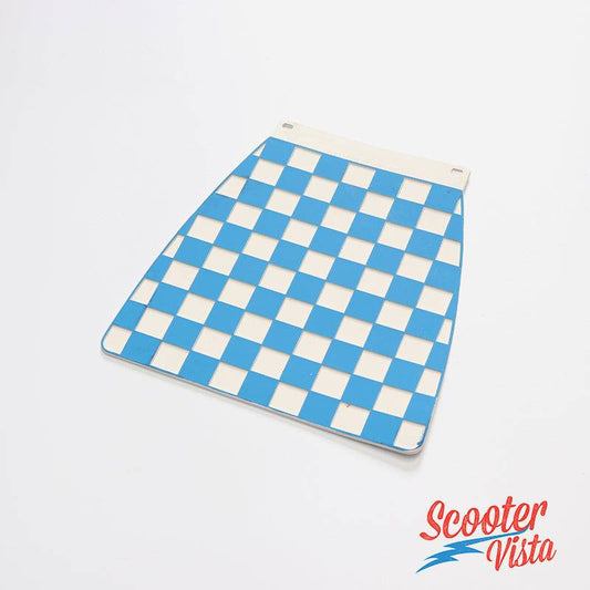 Vespa and Lambretta White and Blue Chequered Mudflap