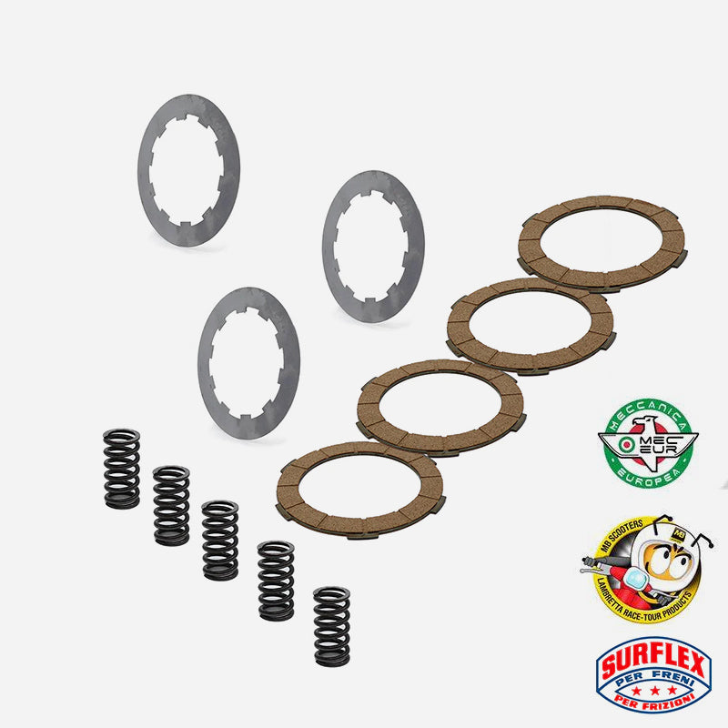 Lambretta LI SX TV DL GP Surflex Clutch Plates, 1.2mm Clutch Steels & Clutch Springs