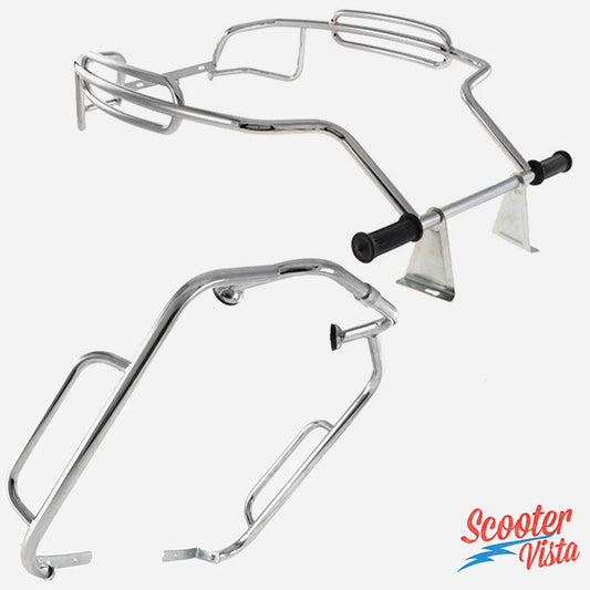 Cuppini Vespa PX PE T5 Chrome Front & Rear Crash Bar Set