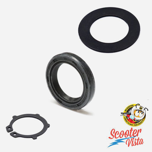 MB Scooters Lambretta Viton Kickstart Oil Seal, Circlip &amp; Shim Set