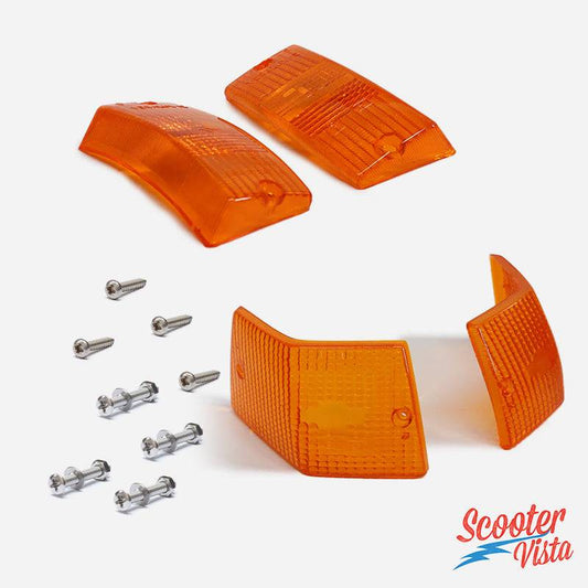 Vespa PX PE EFL M.Y. T5 Orange Indicator Lens Set and Fixings