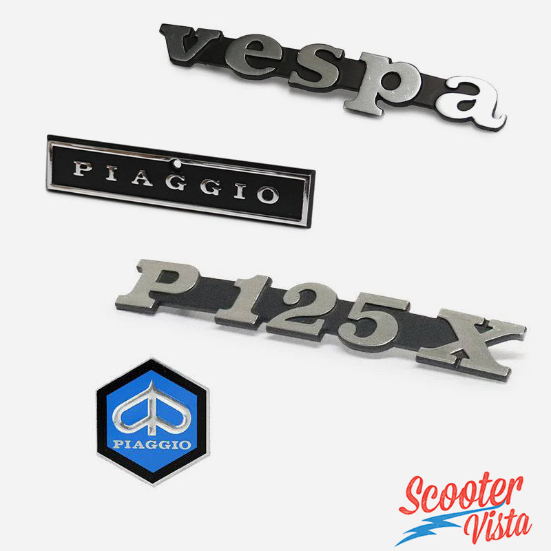 Vespa P125X Badge Set