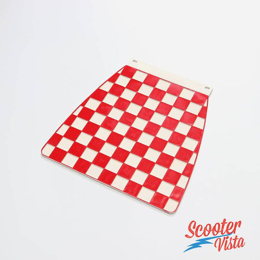 Vespa and Lambretta Red and White Chequered Mudflap