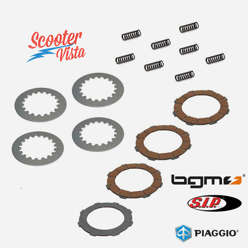 Piaggio Vespa PX PE M.Y. 4 Plate Clutch Cork Set & Uprated Springs With SIP Clutch Steels