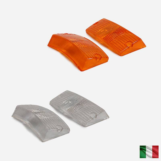 Veralux Vespa PX PE & T5 Front Indicator Lens Set (Orange & Clear)